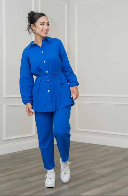 Royal Blue Casual Matching Set