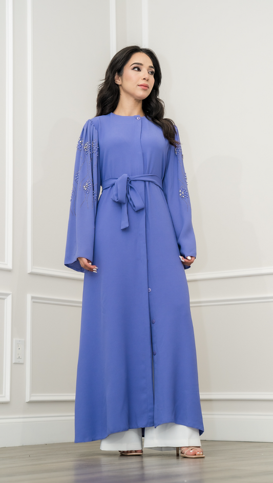 Lilac Sham Open Abaya